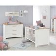 Ensemble de meubles pour bébés - ROBA - Ava - Lit à barreaux - Mixte - Blanc - Hauteur réglable - Bois - Laqué-1