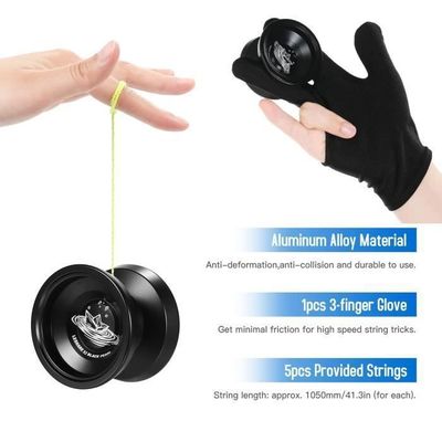 Yo-yo Professionnel En Alliage D'aluminium - Pour Joueurs Avancés, Avec Gant Et Cordes - Cadeau Adulte/enfant, Compétition, Entraînement