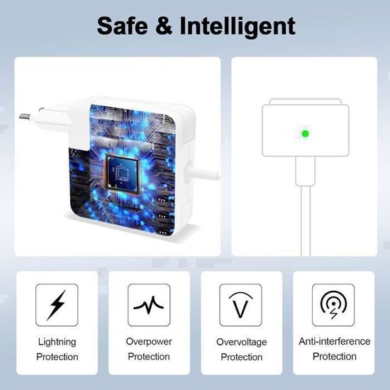 Chargeur 45W T-Tip Pour MacBook Air/Pro - Compatible 2012-2017, Port Magnétique Et Indicateur LED