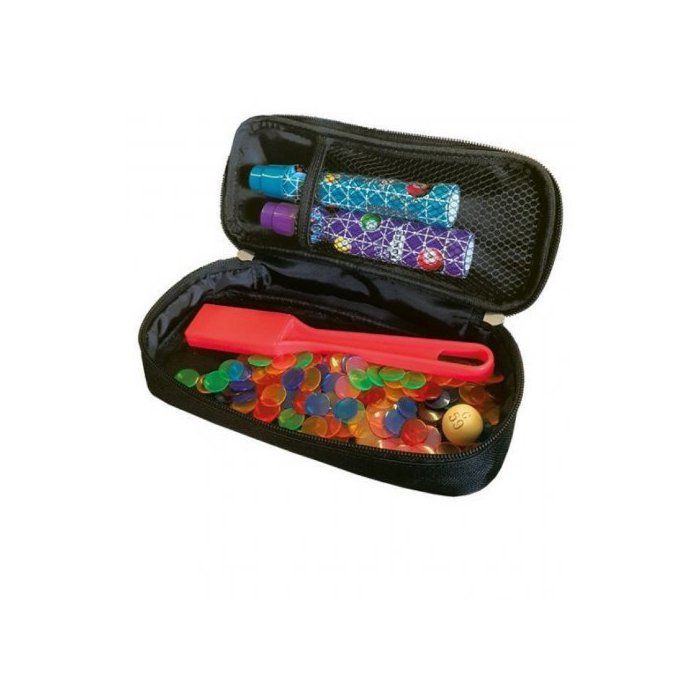 Kit Loto complet 3 en 1 : 100 pions magnétiques + Baton Ramasse Jetons Rose + Trousse rangement