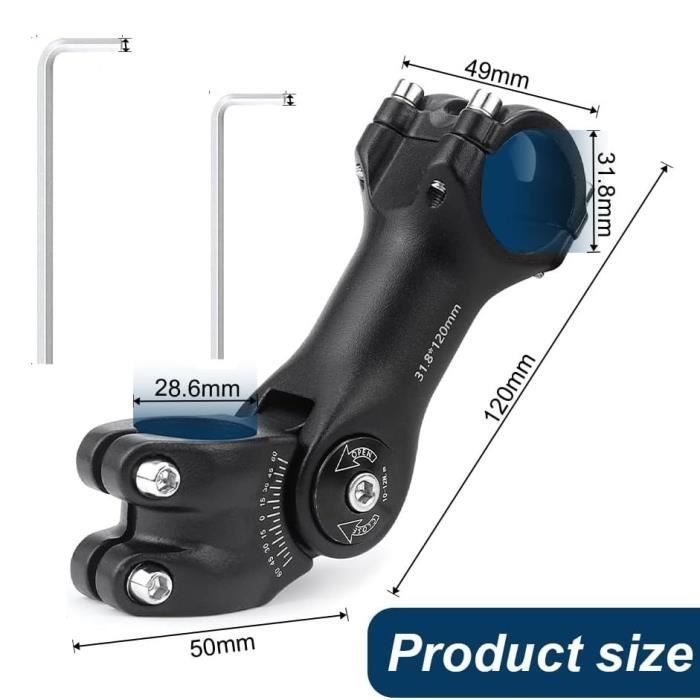 Potence De Vélo FOMTOR 31,8 Mm - 7 Degrés, Longueurs 70/90/110/120 Mm, Alliage Aluminium