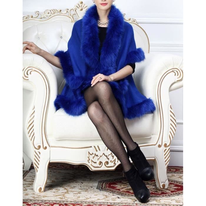 BEAUTELICATE Châle Étole Fourrure De Femme Mariage Écharpe Cape Sur Robe De Soirée Mariée 1920s Gatsby Flapper Fête Costume(Taille Unique, Blanc + Brun Fourrure Avec Trou