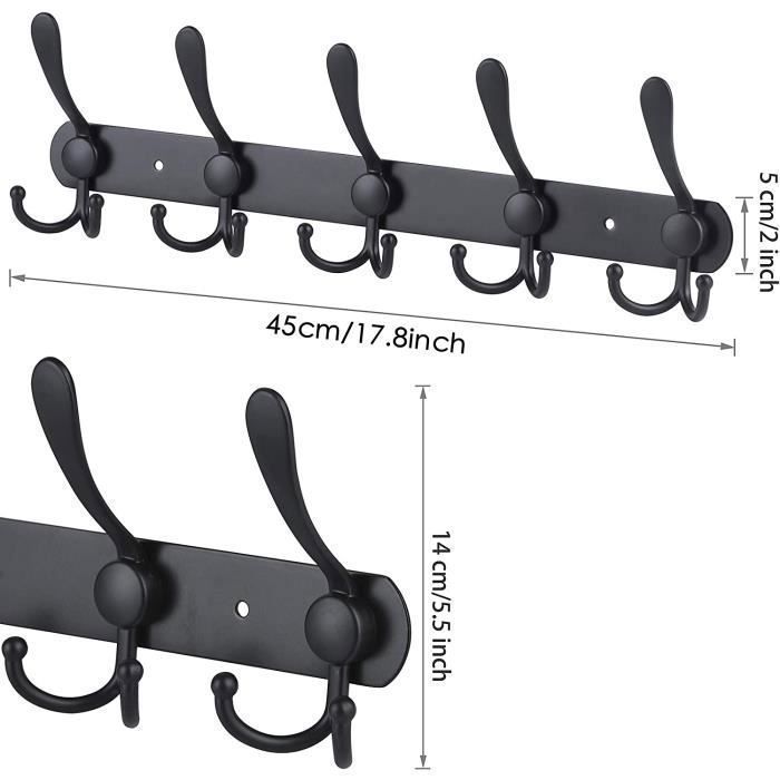 MEIJO Porte Manteau Mural De 6 Crochets, Patères Porte
