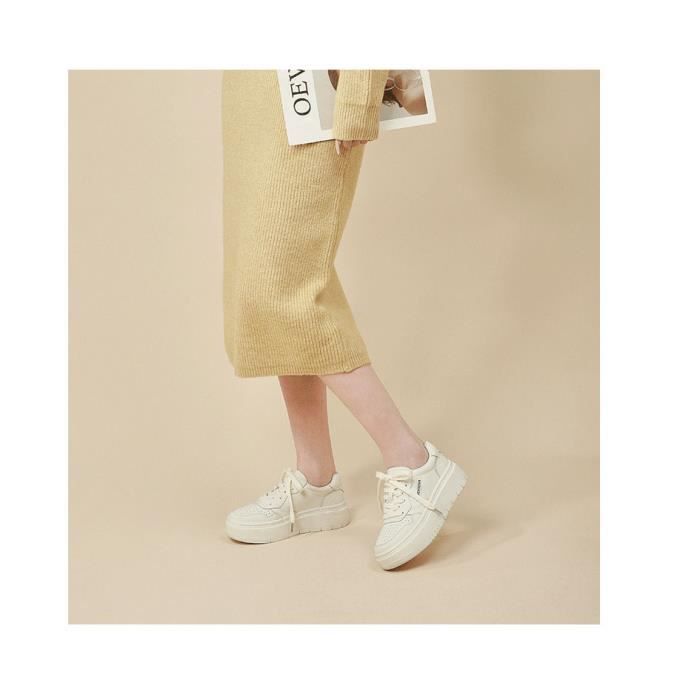 Baskets Femme Simili cuir Confortable Blanc Cdiscount Chaussures