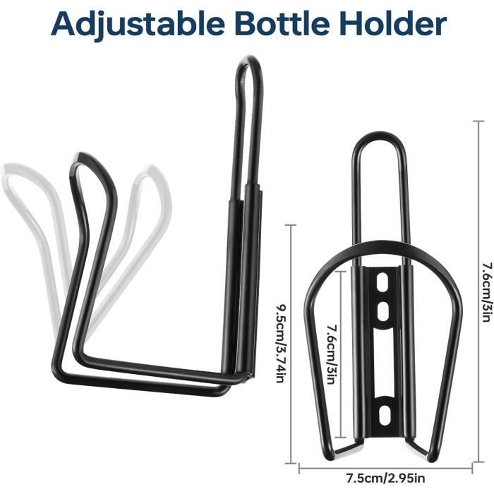 Porte-gourde Vélo Universel - Support Bidon VTT Et Route - Installation Facile Et Rapide - Noir - Compatible Bouteilles 6.5 à 8.5 Cm