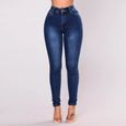 Mode Femmes Solide Taille Haute Stretch Slim Jeans Pantalon Crayon Décontracté m1645-2