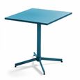Table de jardin carrée inclinable et 2 chaises en métal bleu pacific-2