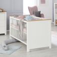 Ensemble de meubles pour bébés - ROBA - Ava - Lit à barreaux - Mixte - Blanc - Hauteur réglable - Bois - Laqué-2