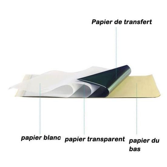 Transfert Peau Tatouage Temporaire UTOCLEC Papier Transfert Tatouage 50 Feuilles Stencil A4 - Papier Tatouage 4 Couches Pour Transfert Précis