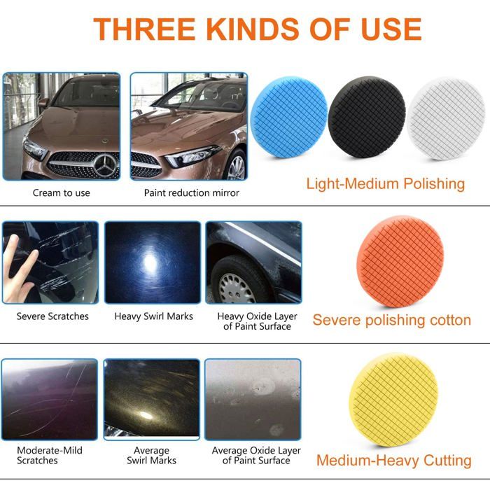 Akozon Tampon De Polissage De Voiture Outil De Kit De Tampon De