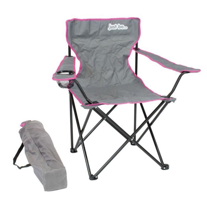 Chaise De Camping Pliable Confort XXL – Dossier Haut, Acier Renforcé 0.7mm, Rembourrage Coton, Poche Latérale + Sac De Transport