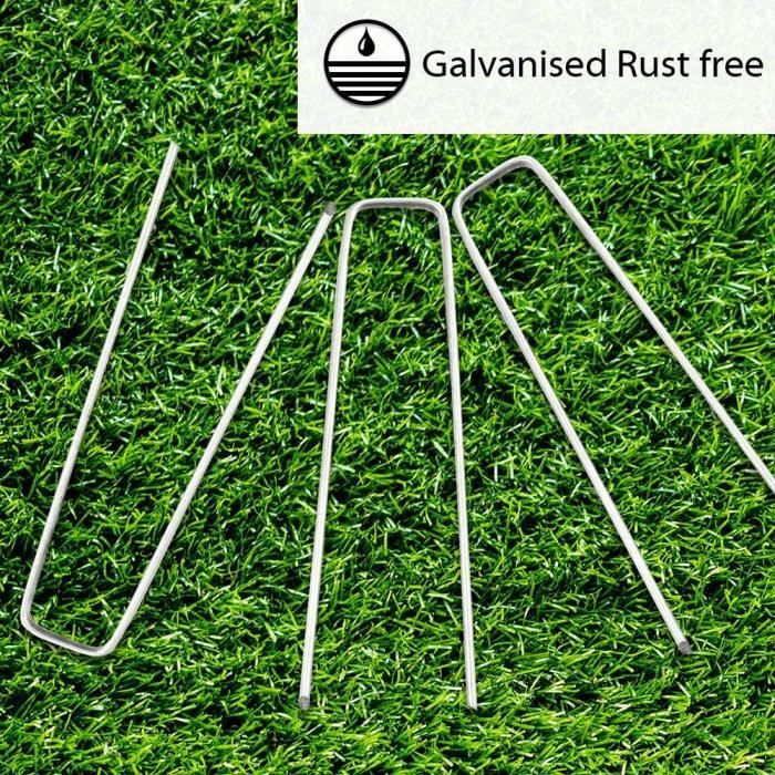 Lot de 150 piquets pour gazon artificiel, 150 mm, piquets verts pour