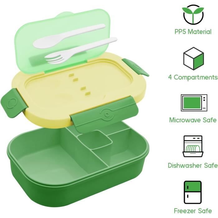 Lunch Box Bento 1800ml Mulaibdin Lunch Box, Bento Lunch Box Micro Ondable, Boite Boîte Repas étanche Sans BPA Pour Bureau Et école