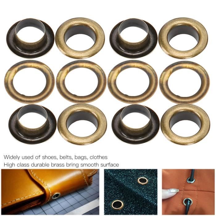 500 Œillets Creux Plaqué Laiton Doré M1,3x2,5mm | Pour Cuir, Tissu, Papier | Uxcell