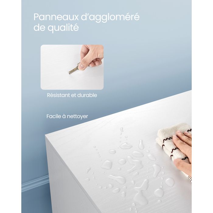 VASAGLE Kailyn Collection - Meuble TV, Longueur Réglable 162-270 cm, Modulable en L, 2 Tiroirs