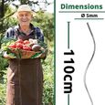 20 Tuteurs spirale 110cm, Acier galvanisé - ARTECSIS / Piquets tomate torsadés, Support plante grimpante potager-3