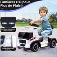 COSTWAY Voiture Électrique Enfants 6V Camion - Musique, Klaxon, LED - siège réglable en hauteur - 18 à 72 mois - 20 kg - Blanc-3