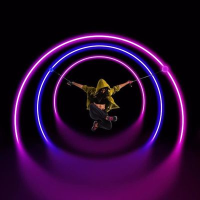 LED Poi Lot de 2 Balles Poi LED Balles de Jonglage Poi avec Couleurs Arc-en- Ciel et Effet Stroboscop BALLON DE GYMNASTIQUE RYTHMIQU - Jeux - Jouets