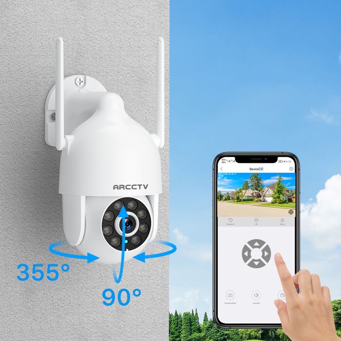 ANTELA Lot De 4 Caméras De Surveillance D'intérieur 2,4 GHz/5 GHz 1080P Wi-Fi 355°/90° Audio 2 Voies Vision Nocturne Détection De Mouvement Compatible Avec Alexa/Google Home