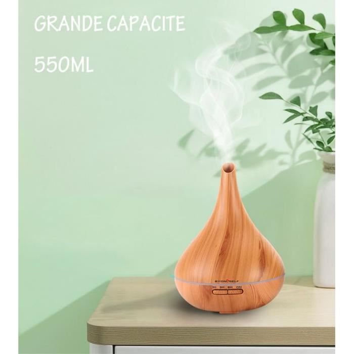 Diffuseur Huile Essentielle 550ML, Diffuseur Parfum Maison Electrique avec  18 LED Couleurs/Télécommande
