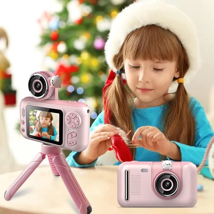 Appareil Photo Instantané Enfant 1080P - Imprime Photos Noir/blanc + Carte SD 32Go, Cadeau 3-12 Ans