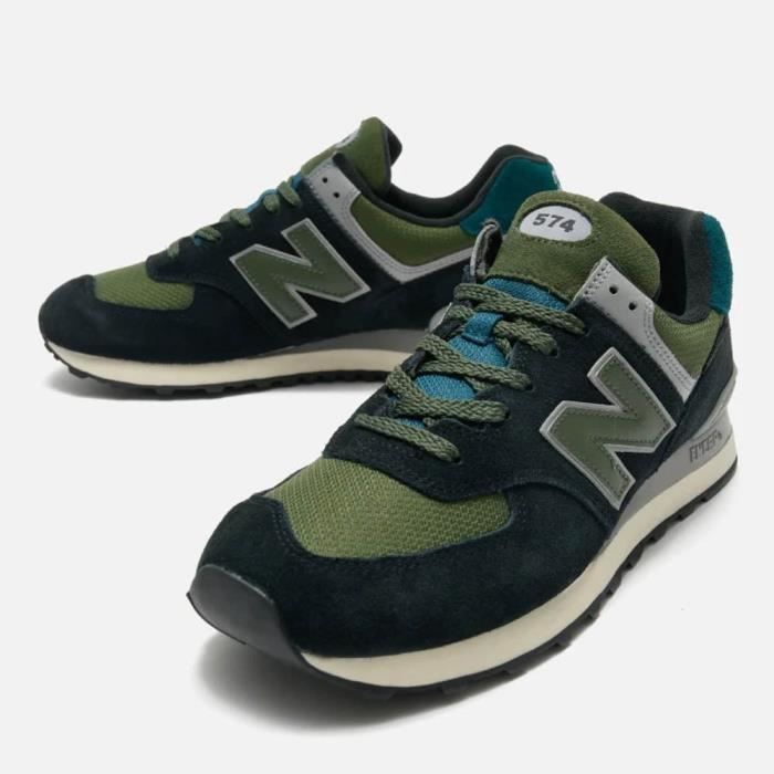 Chaussure New Balance 574 Noir Vert Running New Balance U574KBG