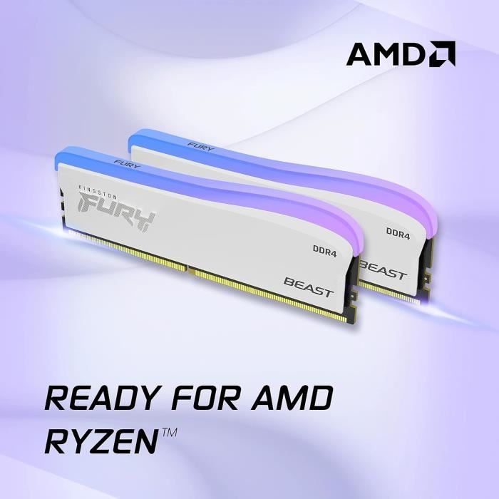 Kit Mémoire RAM Kingston FURY Beast 8GB (2x4GB) DDR3 1600MHz - Occasion Fonctionnelle