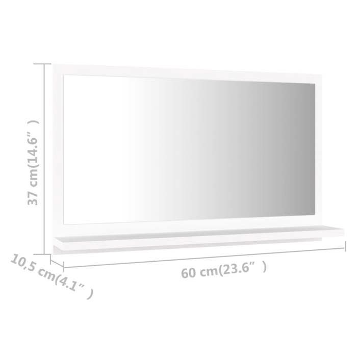 Miroir De Salle De Bain Avec étagère BERG Noir Bois Massif
