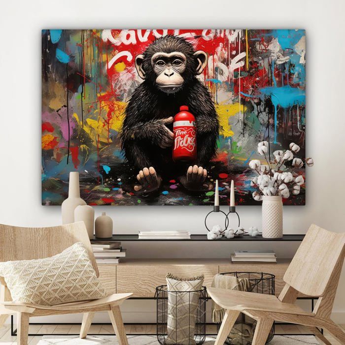 Images sur toile sur cadre 80 x 60 cm singes pret a accrocher