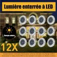 12 Pcs 8 LED Solaire Lumière Enterrée Sous Lampe Au Sol Chemin Extérieur Voie Jardin Décoration YES7-0