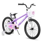 HILAND JOYSTAR Vélo enfant 18 pouces avec roues d'entraînement lumineuses pour garçons et filles de 5 à 9 ans,Violet