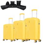 CELIMS FRANCE Set de Valises 3 Pièces en Polypropylène Incassable | Valise CELIMS SkyCruiser | Cadenas TSA | 8 Roulettes 360 | Jaune