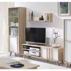 PRICE FACTORY - Ensemble design pour votre salon MALMO. Bibliothèque petit modèle + Meuble tv + Etagère. Meuble type scandinave