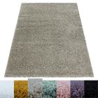 Tapis Salon Shaggy - Belle - Nature - 120 cm Rond Ø - 100% Polypropylène - SIMPEX