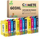 603XL - 12 Cartouches d'encre compatibles Epson 603 XL Etoile de mer pour XP2100 XP2105 WF2810 WF2830- COMETE CONSOMMABLE