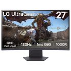 LG Écran PC 2.5K avec 2560 x 1440 pixels, 1 ms de temps de réponse, dalle VA incurvée, 180 Hz, HDR10, FreeSync.