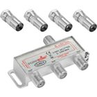 Adaptateur Répartiteur Coaxial Poppstar – 2 Splitters 3 Prises F Vers 1 Fiche F Pour Antenne TV, Satellite