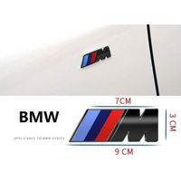 90mm x 30mm Logo ---M BMW Sport Performance Emblème Badge Chromé Autocollant Noir