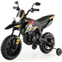 Moto Électrique Enfant DREAMADE - Batterie 12V - Vitesse 5,5-6 km/h - Charge 30KG - Noir
