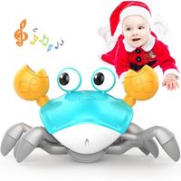 POUPEE+Crawling Crab Baby Toys Infant-Tummy Time Toy Gifts for Boy Girl Learning Crawl System Music Walking Toddler Birthday Gift