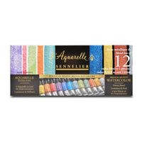 Peinture aquarelle - Extra-fine - Couleurs irisées - Sennelier - L'Aquarelle - 12 tubes 10ml