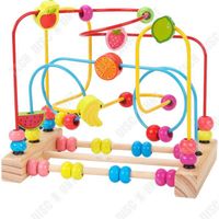 TD® Jouet en perles de fruits de dessin animé en bois pour enfants pour développer des blocs de construction de coordination
