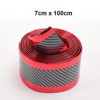 Red 7 x 100 cm -Bande de caoutchouc en Fiber de carbone 1 mètre, autocollant 3D pour pare choc de porte de voiture, protection de se