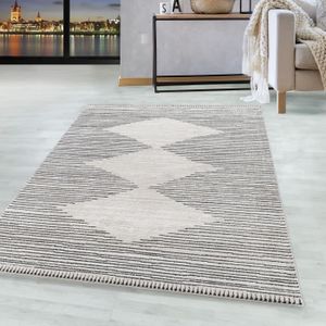 Tapis pour salon tapis lavable antidérapantes tapis á motif vrilles fleurs  gris [Gris, 200x280 cm] - Cdiscount Maison