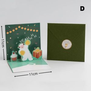 FAIRE-PART - INVITATION Faire-part - invitation,Carte de joyeux anniversaire avec enveloppe 3D,cartes de vœux Pop-Up pour gâteau - DHK[E566173]