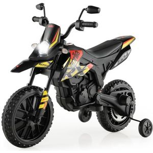MOTO - SCOOTER DREAMADE APRILIA RX125 Moto Électrique Enfant avec Lumière, Musique, Bleutooth, Batterie 12V, Vitesse 5,5-6 km-h, Charge 30KG, Noir