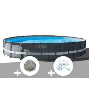 PISCINE Piscine tubulaire INTEX Ultra XTR Frame ronde 6,10 x 1,22 m - Filtre à sable - Kit d'entretien inclus