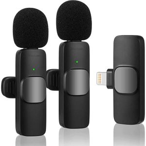 MICROPHONE 2 Microphone Cravate sans Fil pour iPhone iPad, Mi