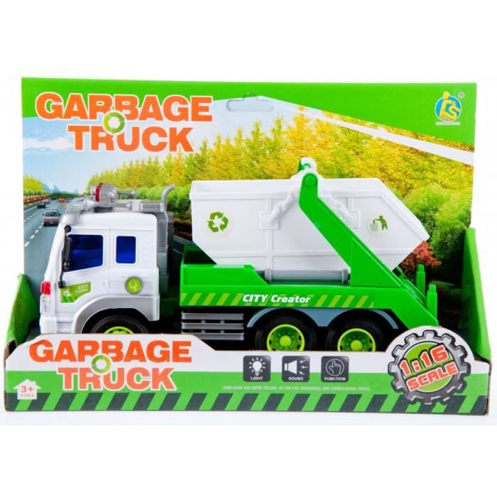 Camion poubelle vert man tga, vehicules-garages