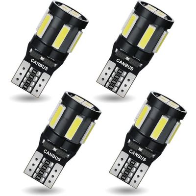 Lot De 10 Ampoules LED T10 Blanches 12V - Remplacement Universel Canbus